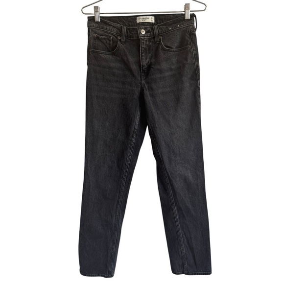 Abercrombie & Fitch Mid Rise Straight Jean, Dark Gray, Size 26/2L - Picture 5 of 10